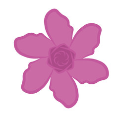 Fototapeta premium Pink Hibiscus Flower Flat Vector Icon for Spring Summer Design Graphic