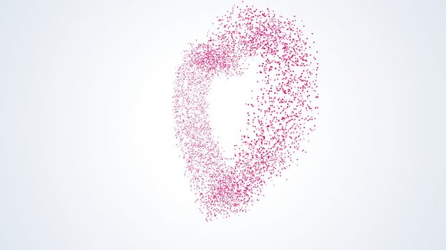 Elegant Particle Heart on Soft White Background 4K Loop