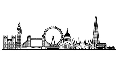 Obraz premium Premium London Landmark Vector Collection with Iconic City Silhouettes