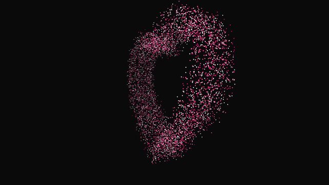 Glowing Particle Heart on Elegant Black Background 4K Loop