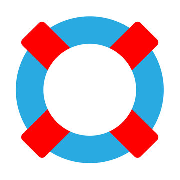 Life Buoy Vector Flat Icon Design