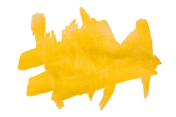 Fototapeta premium yellow brush isolated on transparent background yellow watercolor