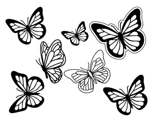 Obraz premium Butterfly Silhouette Vector Set for Branding and Logo Design