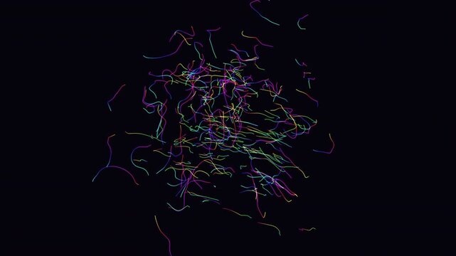 Seamless 4K loop of a glowing magenta flow field morphing through an abstract topology field in rich volumetric light. Ideal for data visualization, technology background. 4K UHD.