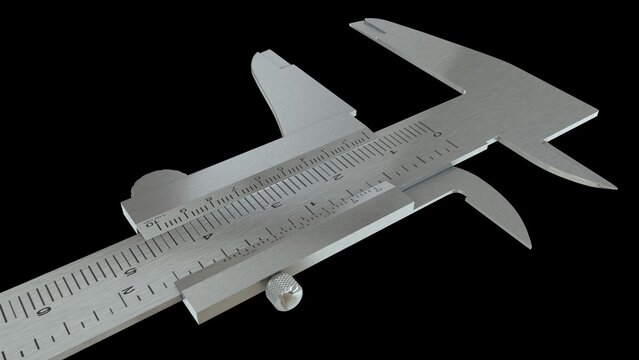 A Vernier caliper is a high-precision measuring instrument used to determine the exact distance, thickness, or diameter of an object. It can measure four types of dimensions: outside (e.g., thickness 