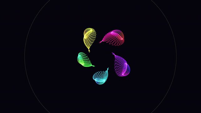 Mesmerizing 4K UHD loop of a glowing violet cyclide morphing through an abstract topology field in crisp volumetric detail. Ideal for projection mapping, technology background. 4K UHD.