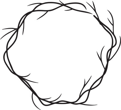 Hand Drawn Rustic Thorn Branch Wreath Frame
