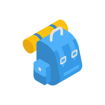Hiking backpack isometric icon