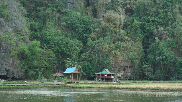 Beautiful Natural Scenery of Rammang-Rammang near Makassar Indonesia