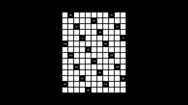 Clean black and white grid system featuring randomly processing digital numbers. Excellent for corporate tech backgrounds, cryptographic encryption, and financial infographic overlays.