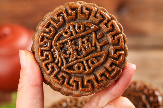 Traditional Buckwheat Cake with Decorative Pattern - Old-Fashioned Style