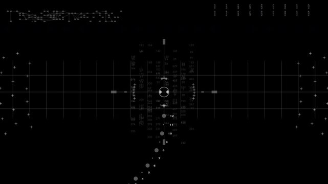 Futuristic FUI head-up display featuring a LIDAR telemetry overlay, rotating target reticles, and real-time scanning analytics. Great for sci-fi, automotive, and tracking UI designs.