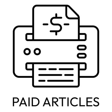 Paid Articles Content Paywall Line Icon with Editable Stroke