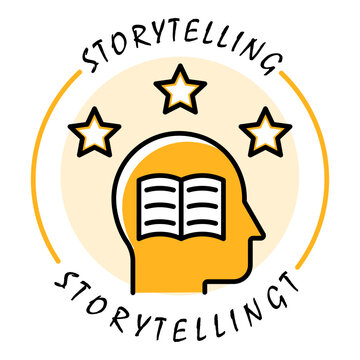 Colored Book Star Concept Reader Mind Icon for Brand Narrative