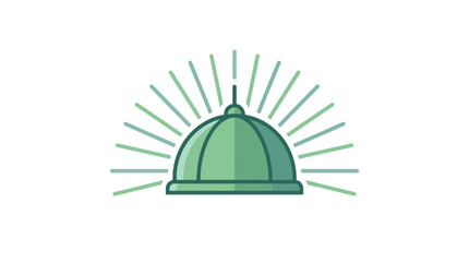A stylized green dome icon with radiating sunburst lines. © anindya