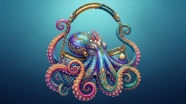 Giant Octopus Inspired Handbag Emerging From Ocean Dreams