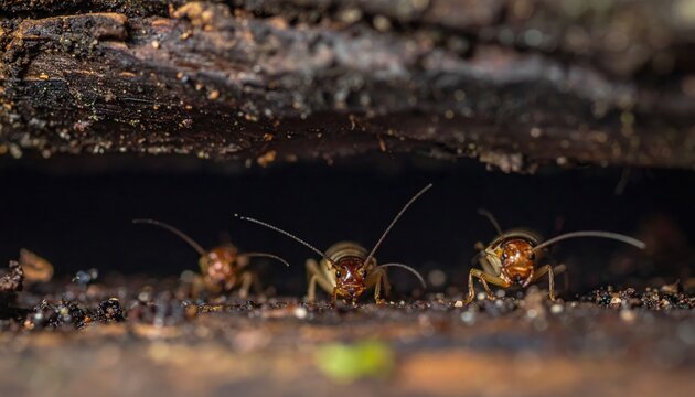 Earwigs with sharp pincers poised in damp crevices