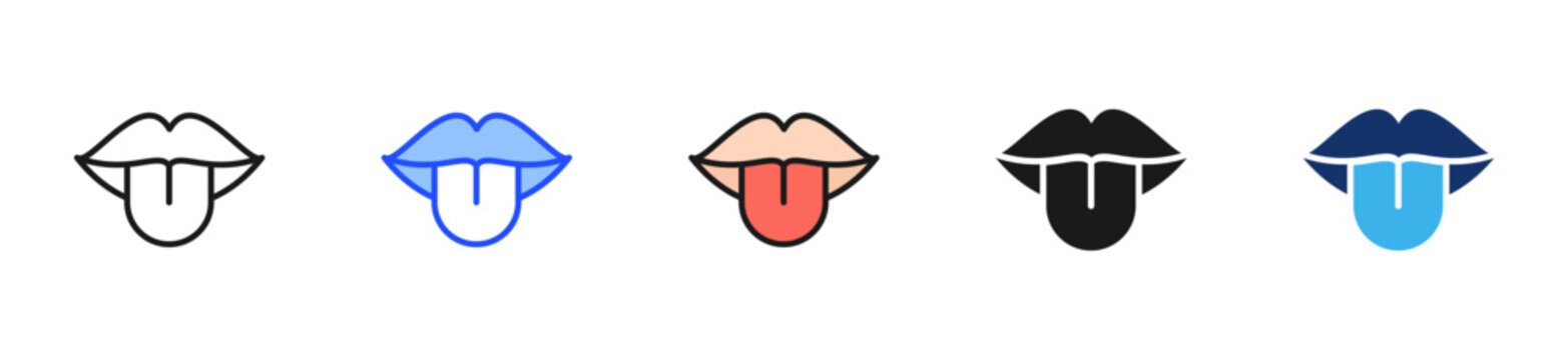 Tongue Icon Collection With Multiple Styles
