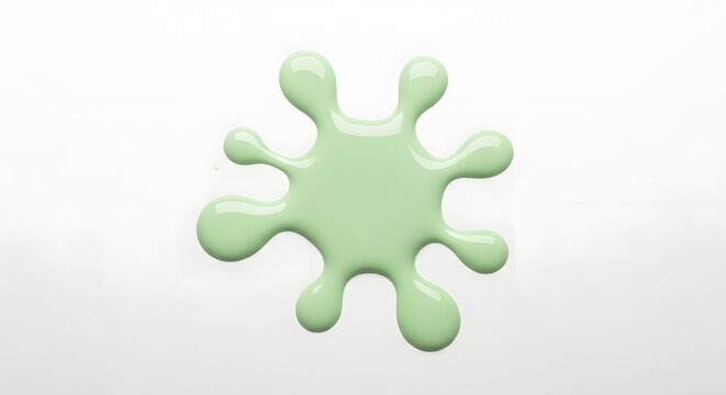 Light green paint splash or slime puddle isolated on white background