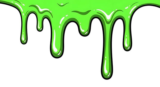 Green slime dripping vector illustration