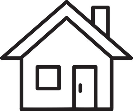 Simple house icon with door and window