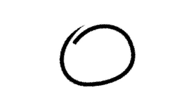 Glow drawn round marker highlighter on transparent background.4k motion graphics video animation