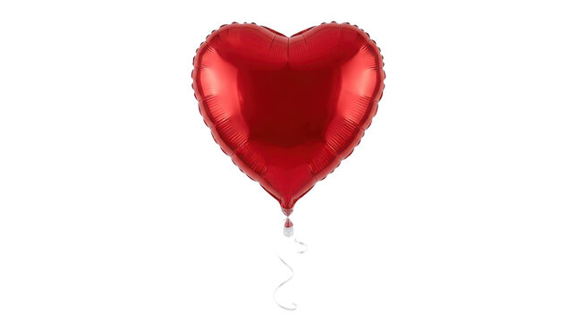 Red heartshaped balloon isolated on transparent background