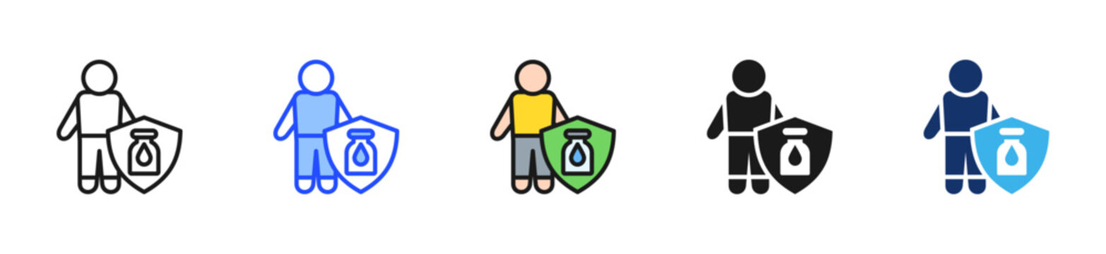 Vaccine Protection Icon Collection With Multiple Styles