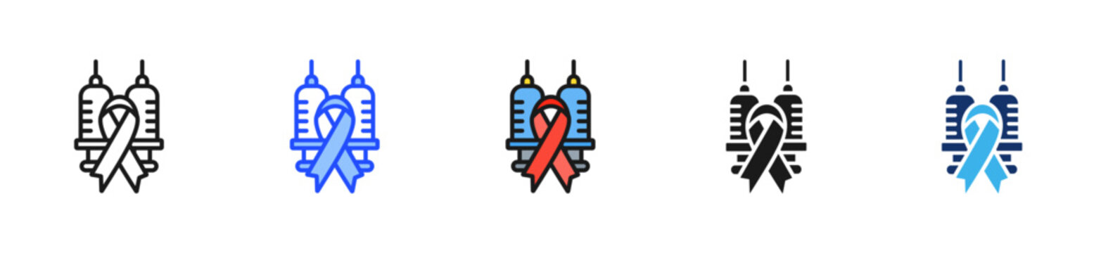 Syringe Pack Icon Collection With Multiple Styles
