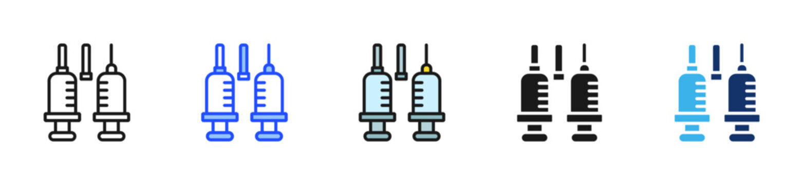 Needle Cap Icon Collection With Multiple Styles