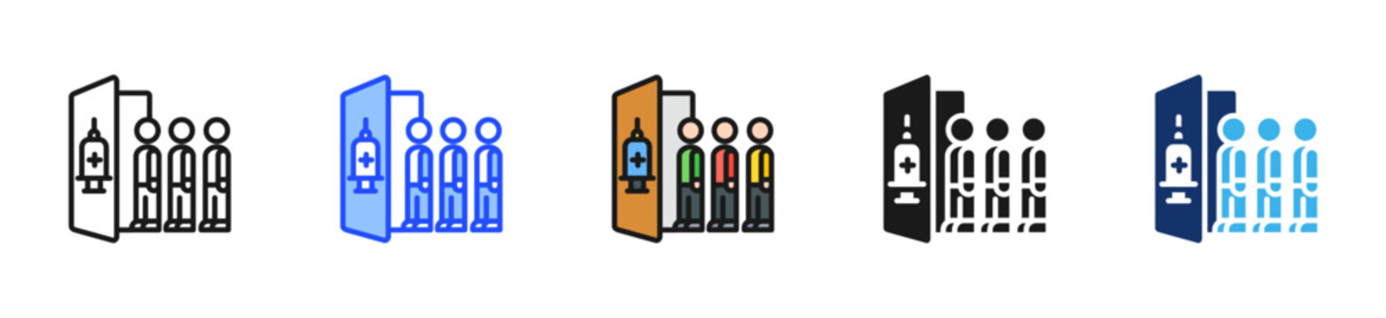 Clinic Queue Icon Collection With Multiple Styles