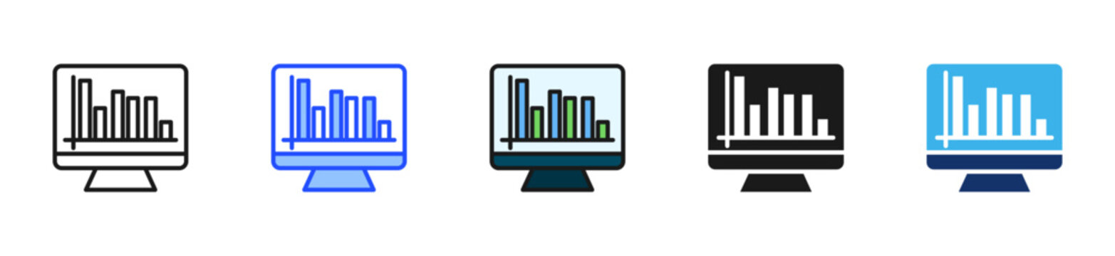 Data Analysis Icon Collection With Multiple Styles