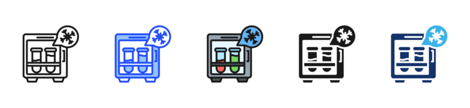 Lab Cooling Icon Collection With Multiple Styles