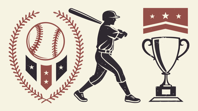 Baseball Championship Emblem Vector Illustration