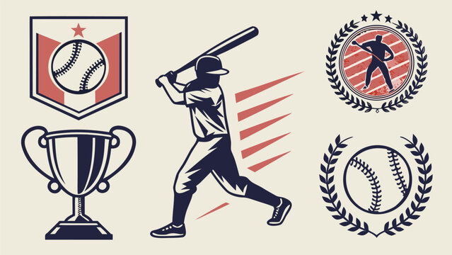 Baseball Championship Emblem Vector Illustration