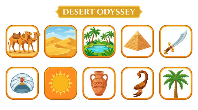 Desert Odyssey Collection of Icons and Symbols.