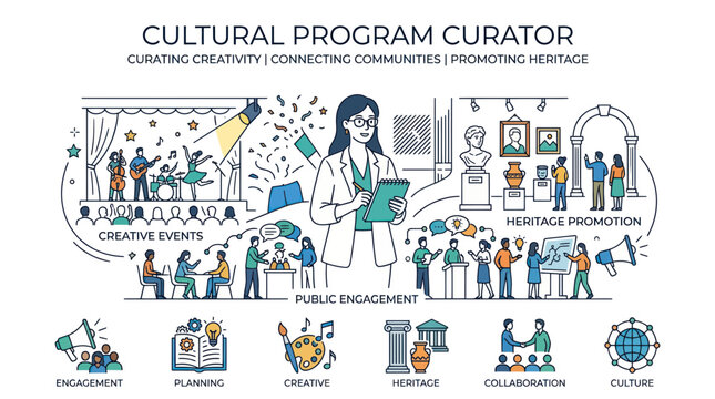 Cultural program curator managing arts heritage and community events