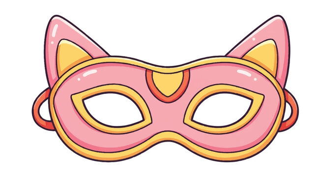 Cute Pink Cat Mask for Kids Costume Party.