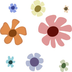 Fototapeta premium simple colorful flower cartoon illustration collection for spring and nursery design
