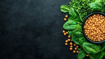 Obraz premium Balanced A wholesome meal with whole grains, legumes, and fresh vegetables.