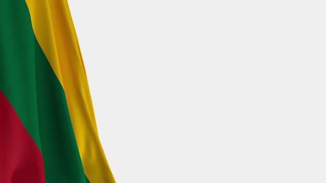 Lithuania Flag on Left Side, Waving National Symbol with Copy Space