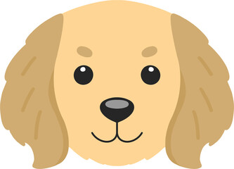 Fototapeta premium Cute Golden Retriever Dog Face Illustration
