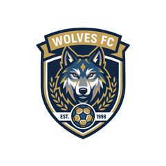 Obraz premium Professional Wolves Football Club Crest Soccer Team Logo