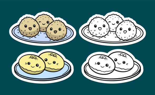 Kawaii Mochi and Dumpling Elements Collection