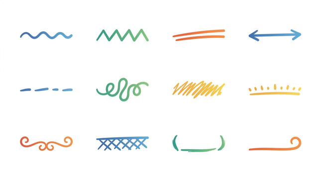 Collection of Various Line Patterns and Arrows