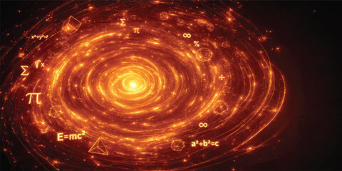 Colorful spiral galaxy vortex with swirling light in space ©  EYASH