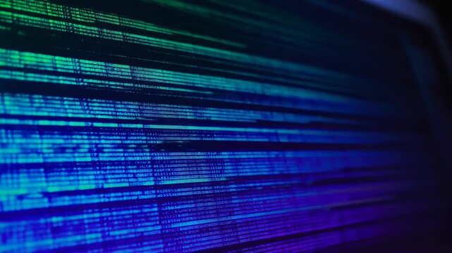 Abstract digital data visualization with vibrant blue and green lines. Represents technology, data analysis, and modern communication