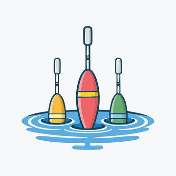 Fishing Floats in Water Illustration
