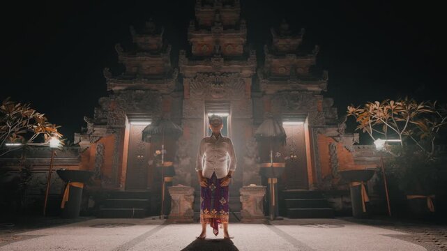 Cultural Portrait of Indonesian Man in Ceremonial Wear