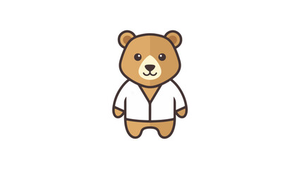 Obraz premium Minimalist doctor bear mascot logo, simple geometric shapes, friendly healthcare character, clean vector artwork, modern branding style, flat colors, isolated background, bear, teddy, cartoon, animal,